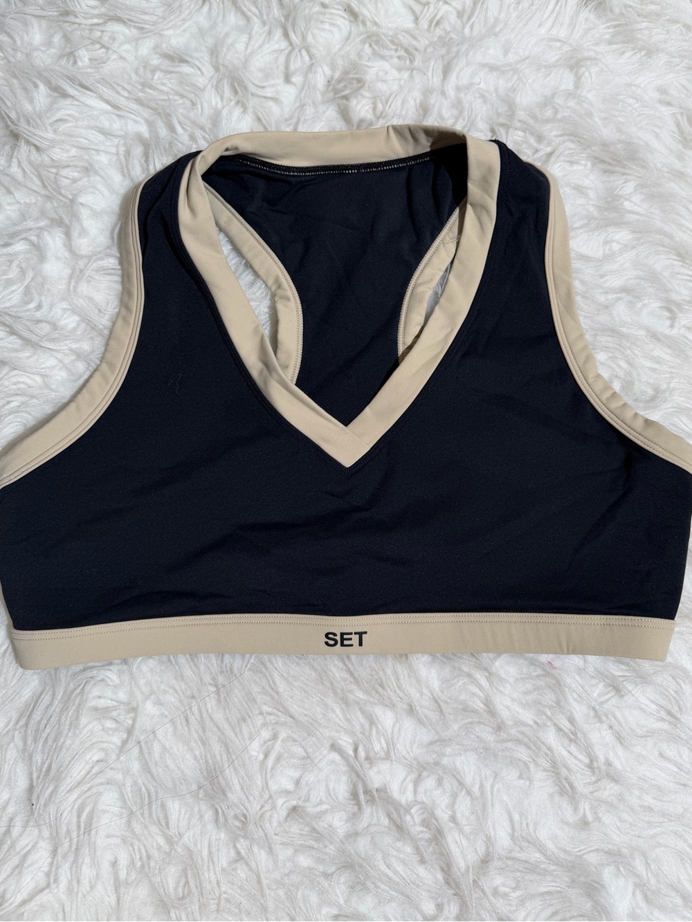 NEW SET Active XL AIRLUXE BREATHE LA BRA Marlin Black Tan Racerback Workout Top